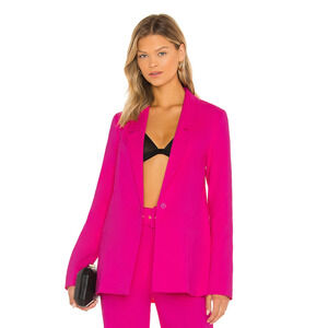 Show Me Your Mumu Major Blazer Jacket Hot Pink Notched Collar Cotton Small NWT